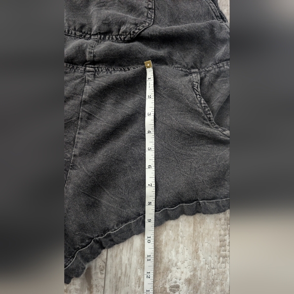 Angie Washed Black Denim Romper with Front Pocket - Picture 7 of 9